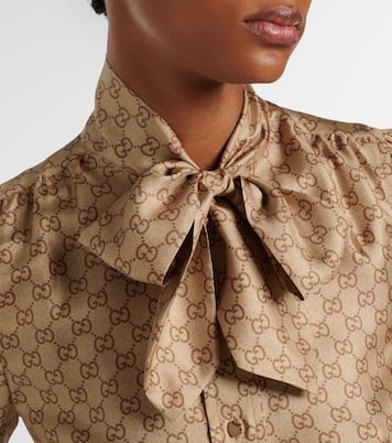 Blouse GG imprimée en soie | Gucci