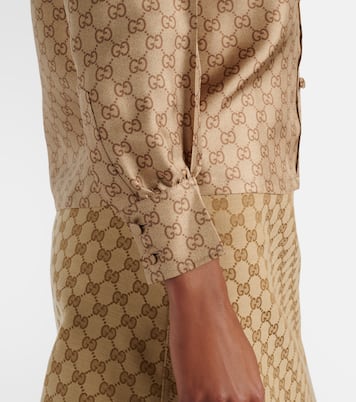 Blouse GG imprimée en soie | Gucci