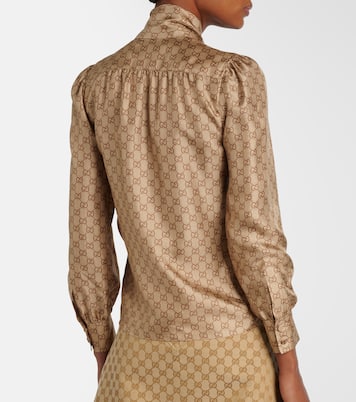 Blouse GG imprimée en soie | Gucci