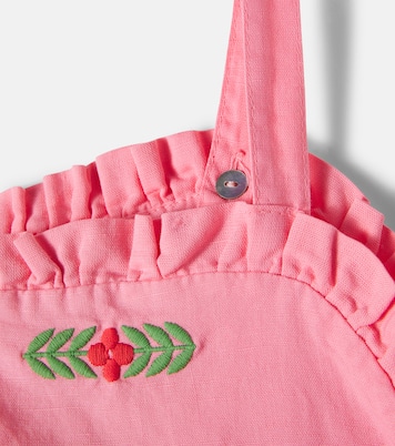 Dalina embroidered ruffled linen and cotton dress | Cozmo