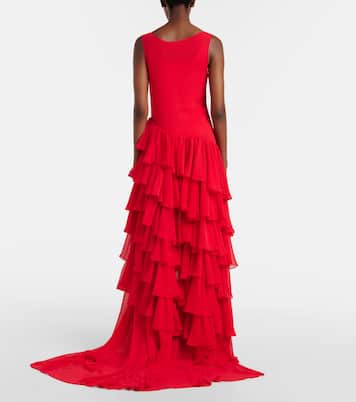 Tiered asymmetric maxi dress | Xu Zhi