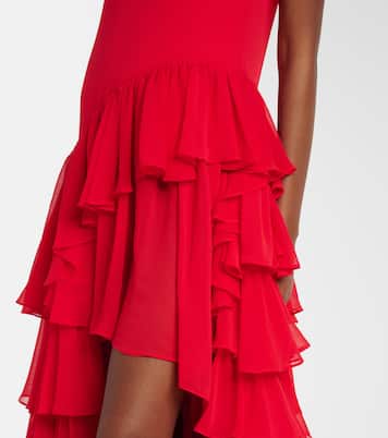 Tiered asymmetric maxi dress | Xu Zhi