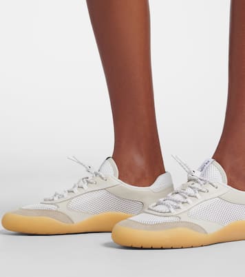 Speedrock leather-trimmed mesh sneakers | Prada