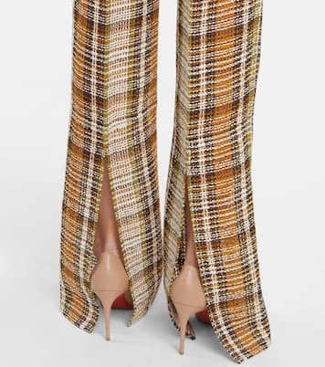 Checked linen flared pants | Victoria Beckham