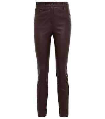 High-rise skinny leather pants | Brunello Cucinelli