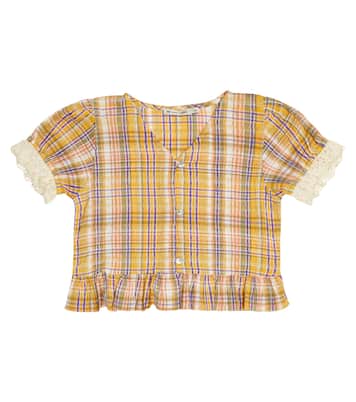 Andrea checked cotton-blend top | The New Society
