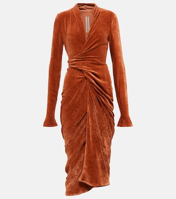 Midi-Wickelkleid aus Samt | Rick Owens