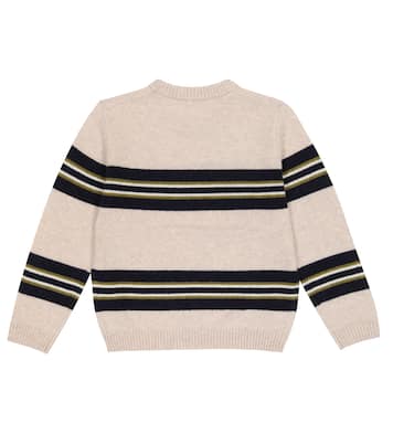 Jersey Branco de lana a rayas | Bonpoint