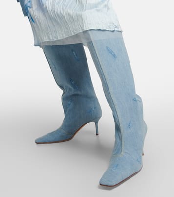 Botas altas en denim desgastado | Acne Studios