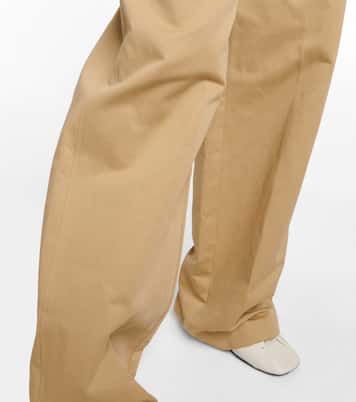 Pantalon ample à taille haute en coton et lin | Lemaire