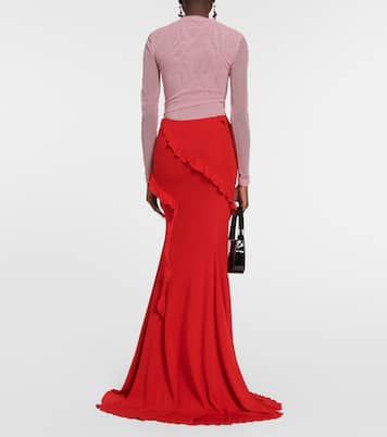 Falda larga de jersey con volantes | Blumarine