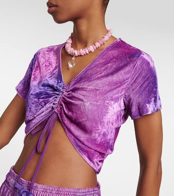Cropped-Top aus Samt | Acne Studios