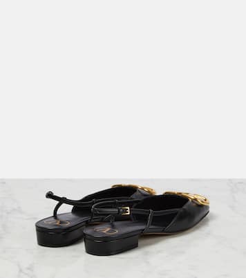 Slingback-Ballerinas VLogo aus Leder | Valentino Garavani