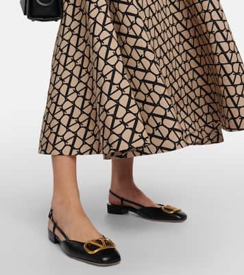 Slingback-Ballerinas VLogo aus Leder | Valentino Garavani