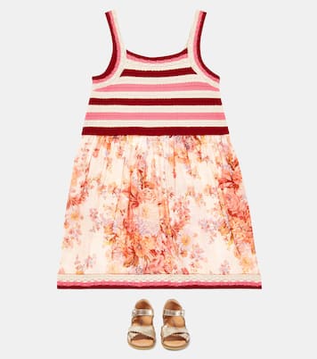 Abito Devi in crochet di cotone con stampa | Zimmermann Kids