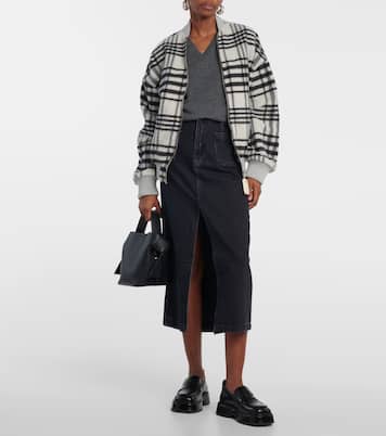 Le Bardot denim midi skirt | Frame