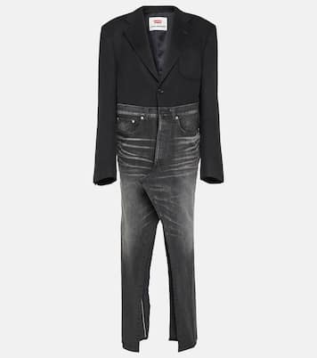 Abito midi di jeans con misto lana | Junya Watanabe