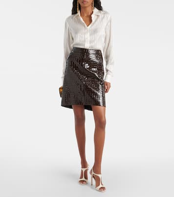 Angelina croc-effect leather sandals | Tom Ford