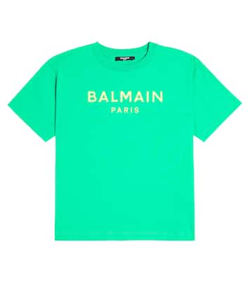 Camiseta en jersey de algodón con logo | Balmain Kids