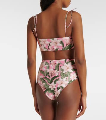 Braga de bikini Magenta floral de tiro alto | Agua by Agua Bendita
