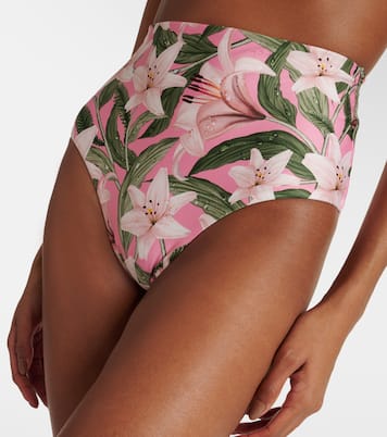 Braga de bikini Magenta floral de tiro alto | Agua by Agua Bendita