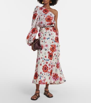 Falda midi Floral Ease de lino | Dorothee Schumacher