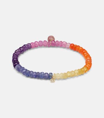 Ice Cream Cone 14kt gold charm bracelet with sapphires | Sydney Evan