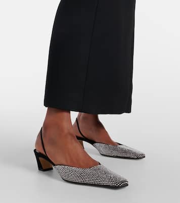 Slingback-Pumps Roosevelt aus Leder mit Kristallen | Khaite