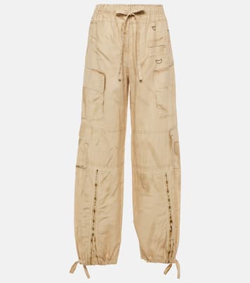 Trompe l'œil linen and cotton cargo pants | Acne Studios