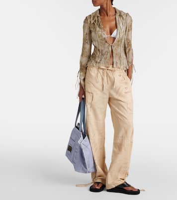 Trompe l'œil linen and cotton cargo pants | Acne Studios
