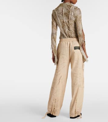 Trompe l'œil linen and cotton cargo pants | Acne Studios