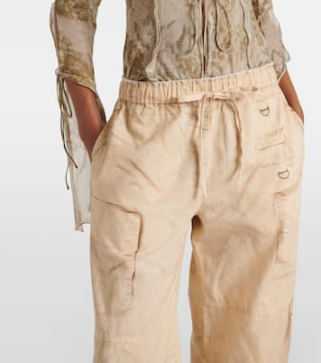 Trompe l'œil linen and cotton cargo pants | Acne Studios