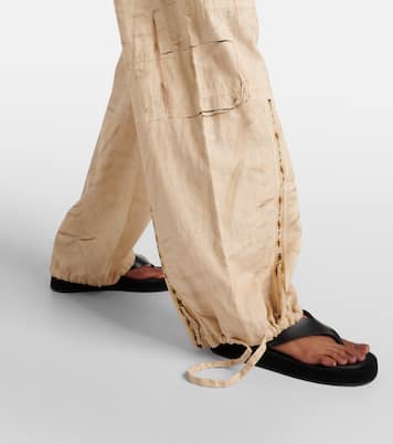 Trompe l'œil linen and cotton cargo pants | Acne Studios