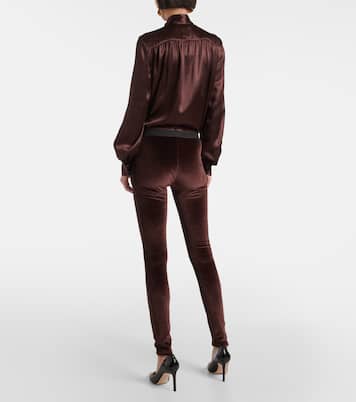 Leggings de terciopelo con logo | Tom Ford