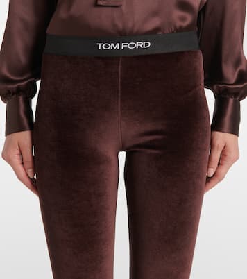 Leggings de terciopelo con logo | Tom Ford