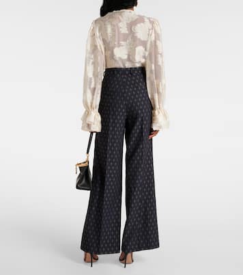 Pantalones anchos de lana y algodón | Etro