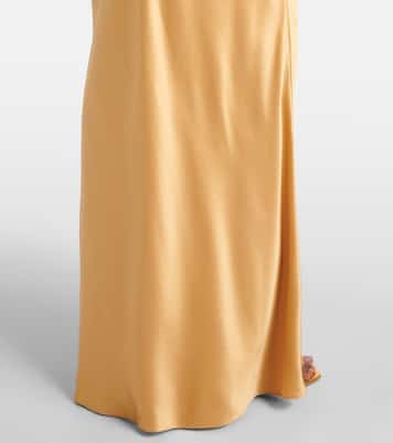 Robe longue asymétrique en satin de soie | The Sei