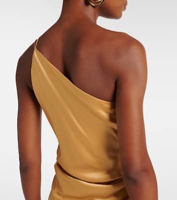 Robe longue asymétrique en satin de soie | The Sei