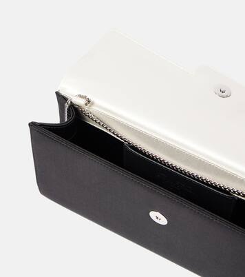 Flower Strass satin clutch  | Roger Vivier