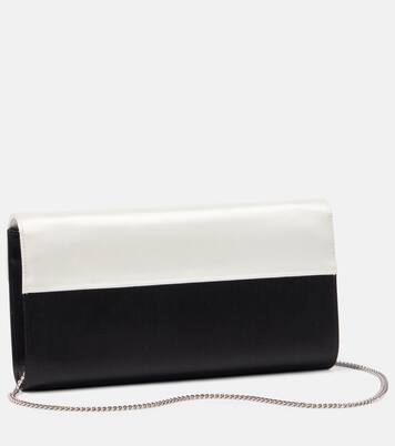 Flower Strass satin clutch  | Roger Vivier