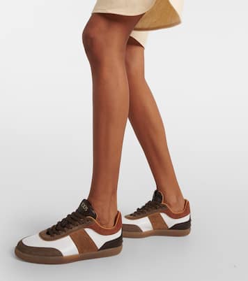 Tabs suede-trimmed leather sneakers | Tod's