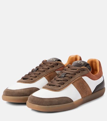 Tabs suede-trimmed leather sneakers | Tod's