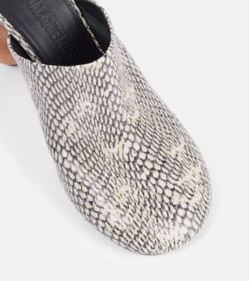 Bisou 90 snake-effect leather mules | Jacquemus