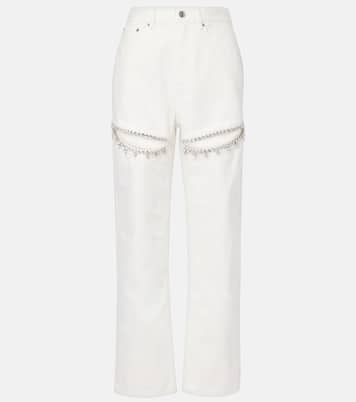Jeans regular con cut-out e cristalli | Area