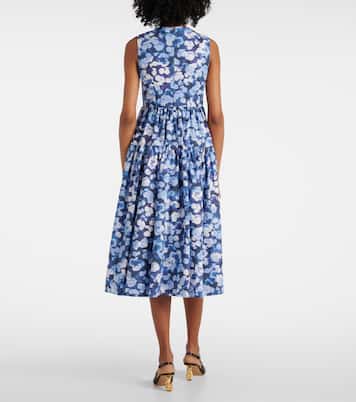 Abito midi in cotone con stampa floreale | Erdem