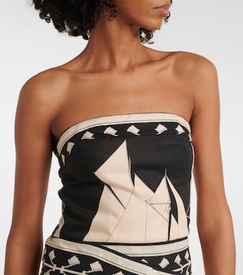 Printed strapless midi dress | Johanna Ortiz
