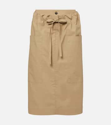 Falda midi de algodón revestido | Tod's