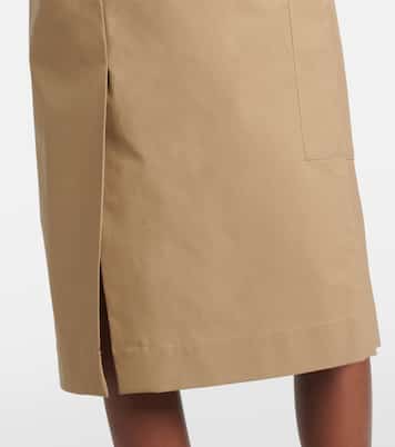 Falda midi de algodón revestido | Tod's