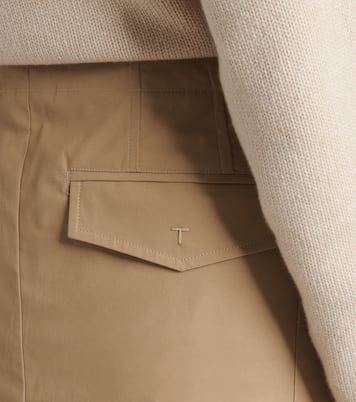 Falda midi de algodón revestido | Tod's