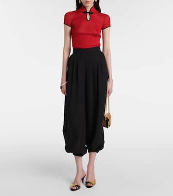 Mules Foliefoliage 65 en daim et cuir | Valentino Garavani